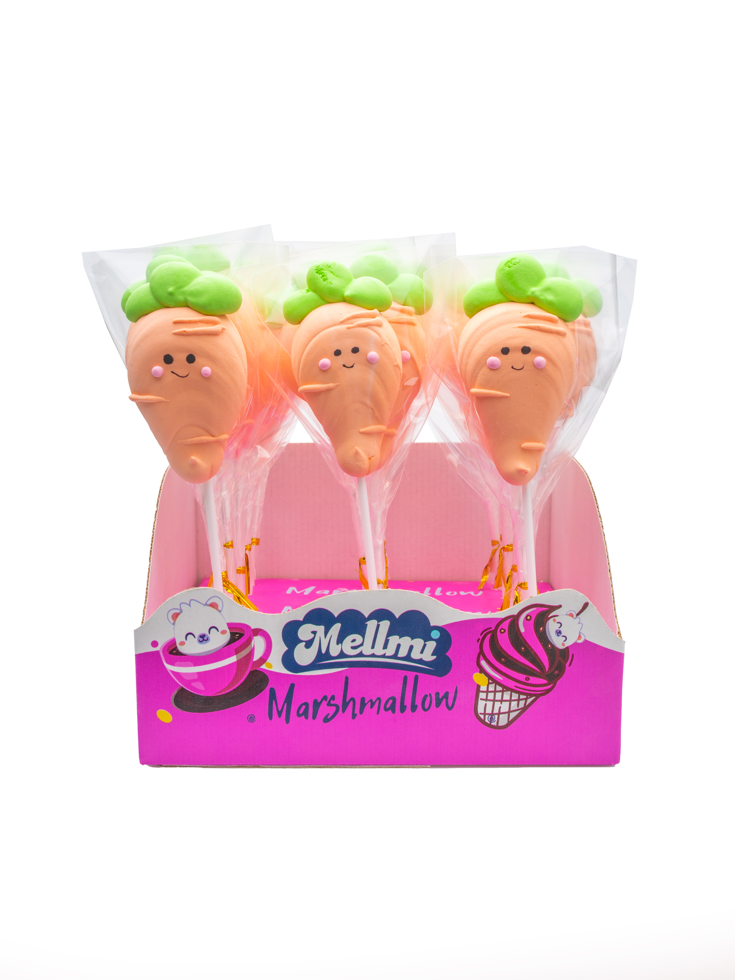 Маршмелоу на палочке "Морковка"